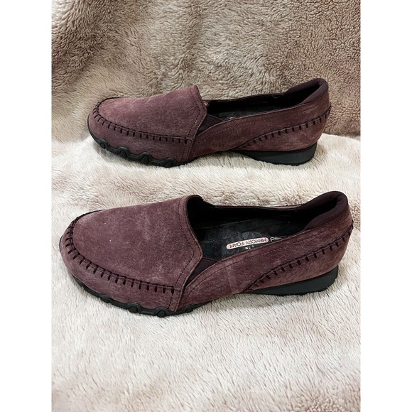 Skechers Relaxed Fit Biker Alumni Womens 8 Purple Suede Slip On Shoes 49415 - Picture 3 of 5